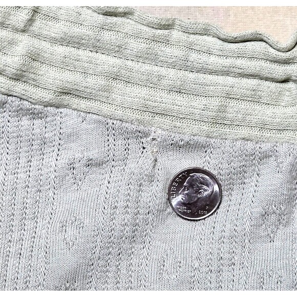 MADELEINE GAUCHER Two Piece Knit Set Top Maxi Skirt Lt Green Multicolor Medium - Picture 12 of 13